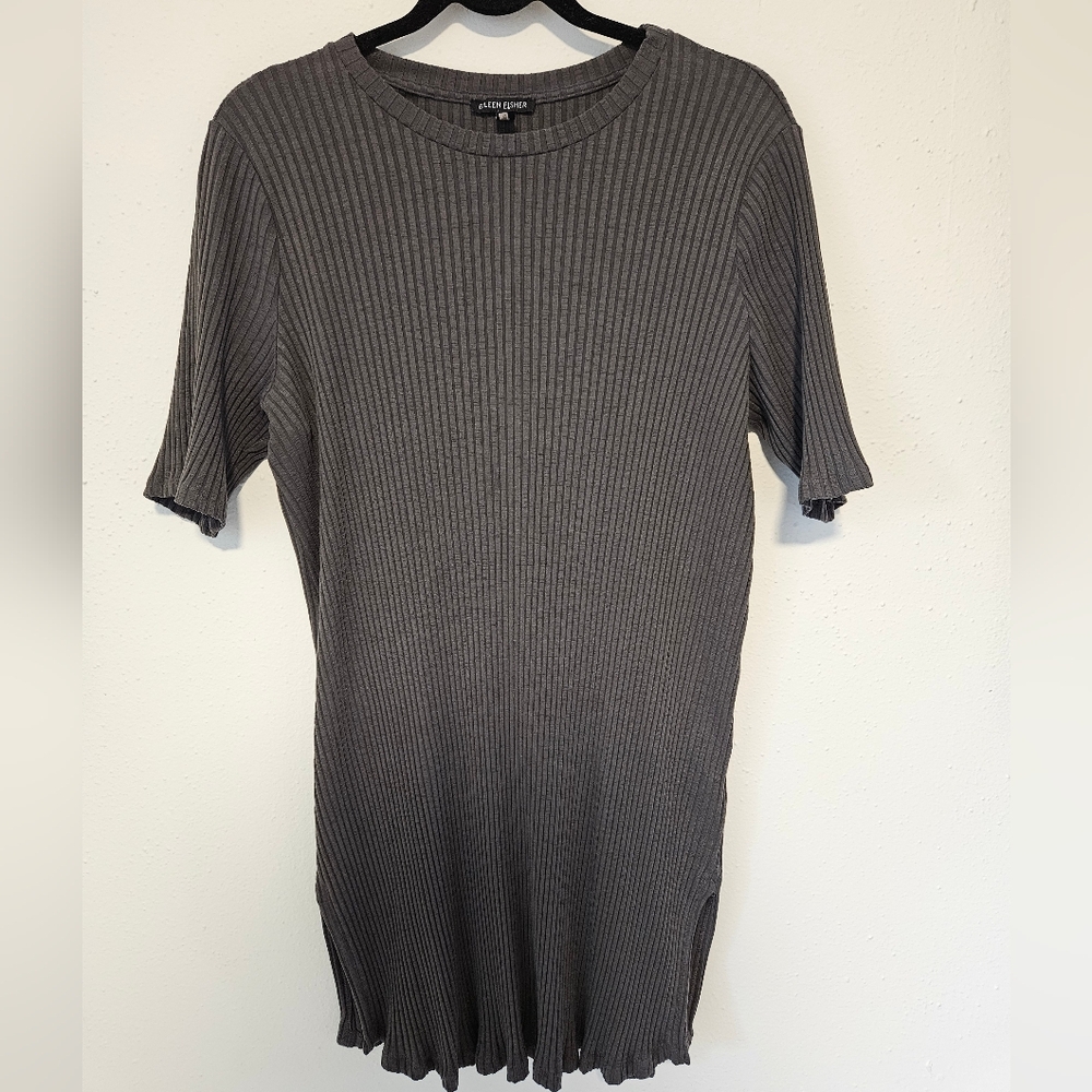 Eileen Fisher Tencel Stretch Rib Short Sleeve Tunic